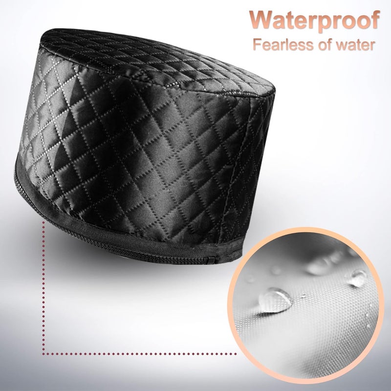 ingeware Heat Cap for Deep Conditioning, Thermal Cap for Hair Steamer Cap for Natural Hair Portable Electric Heat Hair Spa Cap for Home Use Pattern (Solid Black) - Image 5